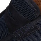 Men’s Navy Textured Textile Sneakers – Loafer-Inspired Smart Casual Shoes