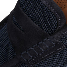 Men’s Navy Textured Textile Sneakers – Loafer-Inspired Smart Casual Shoes