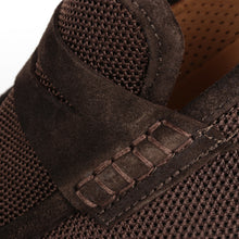 Men’s Dark Brown Textured Textile Sneakers – Loafer-Inspired Smart Casual Shoes
