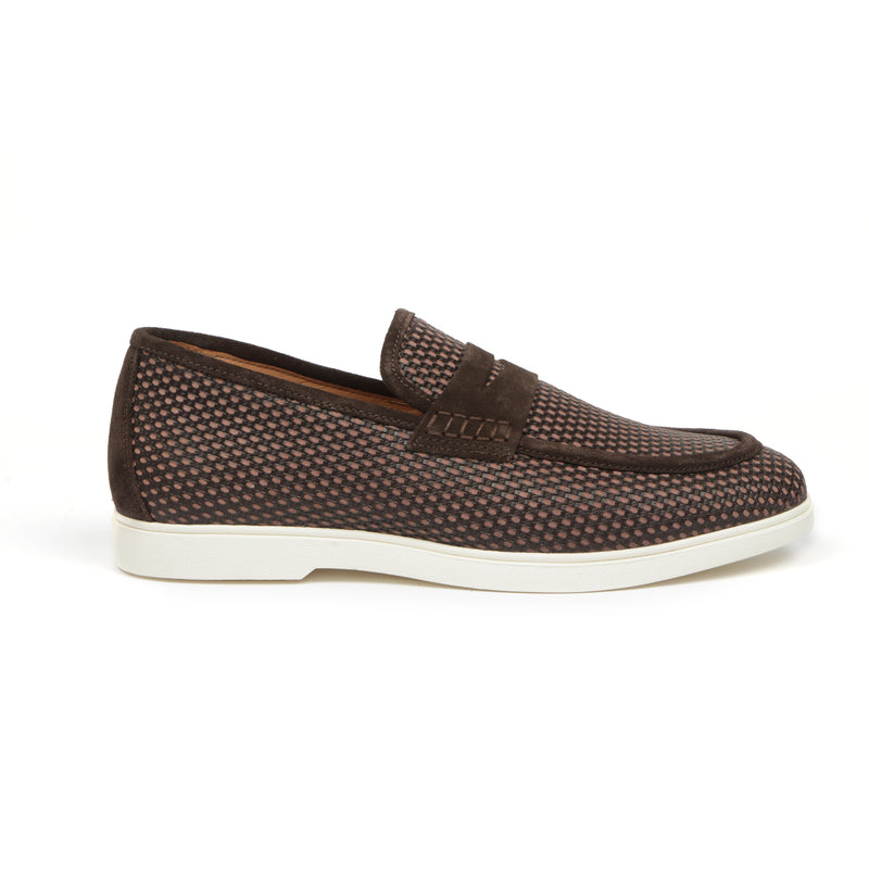 Men’s Brown Speckle Leather Sneakers – Loafer-Inspired Smart Casual Shoes