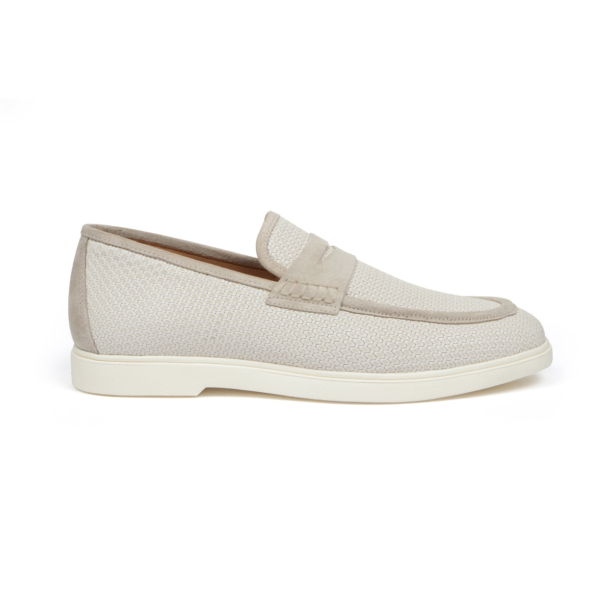 Men’s Cream Speckle Leather Sneakers – Loafer-Inspired Smart Casual Shoes