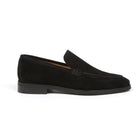 Classic Suede Black Men’s Leather Loafers – Elegant Formal Dress Shoes