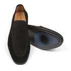 Classic Suede Black Men’s Leather Loafers – Elegant Formal Dress Shoes