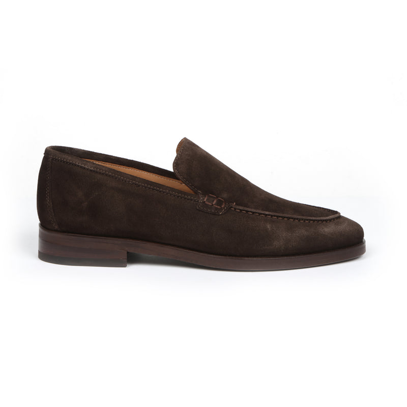 Classic Suede Brown Men’s Leather Loafers – Elegant Formal Dress Shoes
