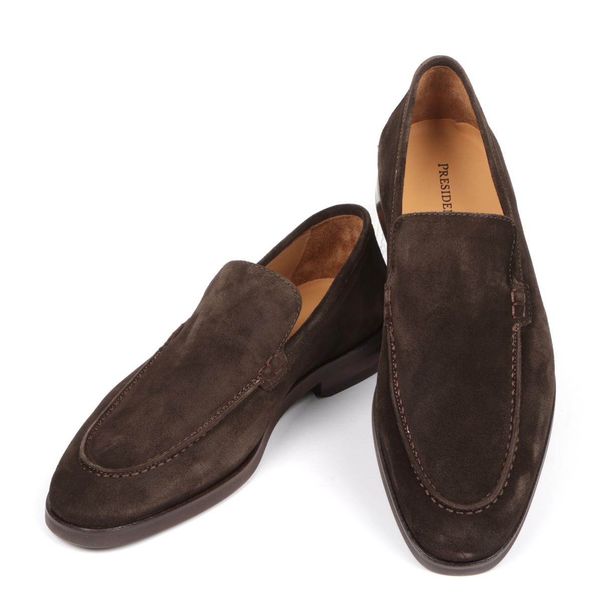 Classic Suede Brown Men’s Leather Loafers – Elegant Formal Dress Shoes