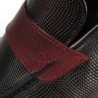 Classic Black & Burgundy  Men’s Leather Loafers – Elegant Formal Dress Shoes