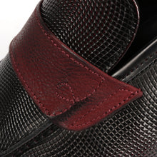 Classic Black & Burgundy  Men’s Leather Loafers – Elegant Formal Dress Shoes
