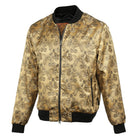 Men’s Gold Jacquard Woven Bomber Jacket – Stylish Outerwear