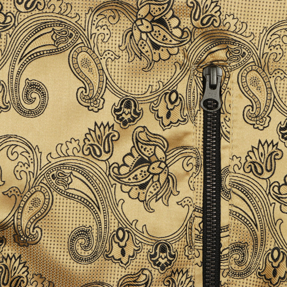 Men’s Gold Jacquard Woven Bomber Jacket – Stylish Outerwear