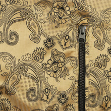 Men’s Gold Jacquard Woven Bomber Jacket – Stylish Outerwear