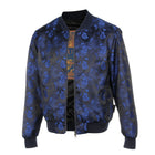 Men’s Navy Jacquard Woven Bomber Jacket – Stylish Outerwear