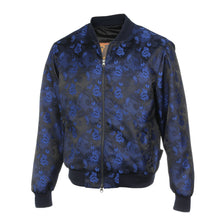 Men’s Navy Jacquard Woven Bomber Jacket – Stylish Outerwear