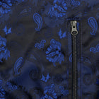 Men’s Navy Jacquard Woven Bomber Jacket – Stylish Outerwear