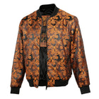 Men’s Burnt Orange Jacquard Woven Bomber Jacket – Stylish Outerwear