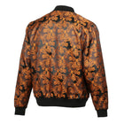 Men’s Burnt Orange Jacquard Woven Bomber Jacket – Stylish Outerwear