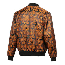 Men’s Burnt Orange Jacquard Woven Bomber Jacket – Stylish Outerwear