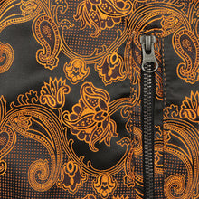 Men’s Burnt Orange Jacquard Woven Bomber Jacket – Stylish Outerwear
