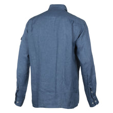 Kings Linen Cobalt Blue Men's Casual Long Sleeve 100% Linen Shirt Breathable Summer