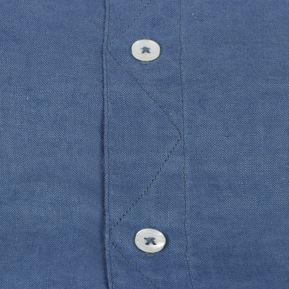 Kings Linen Cobalt Blue Men's Casual Long Sleeve 100% Linen Shirt Breathable Summer