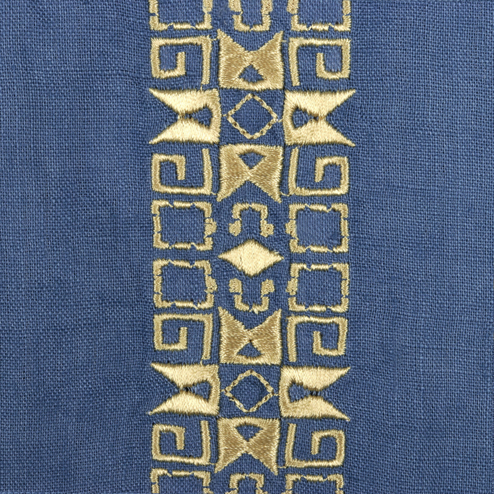 Kings Linen Cobalt Blue Men's Casual Long Sleeve 100% Linen Shirt Breathable Summer