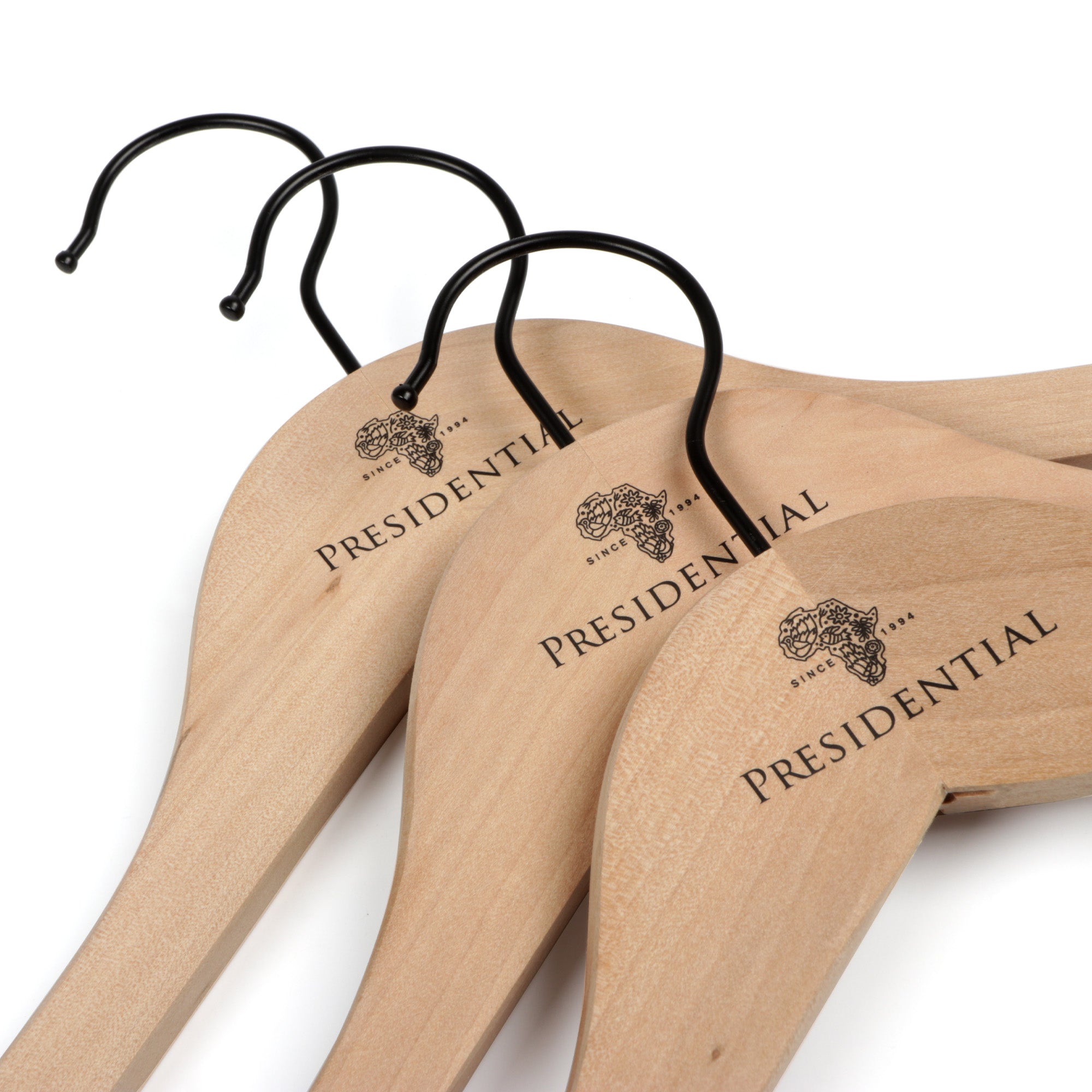 Presidential Branded Lotus Wood Shirt Coat Hanger - 3 Pack