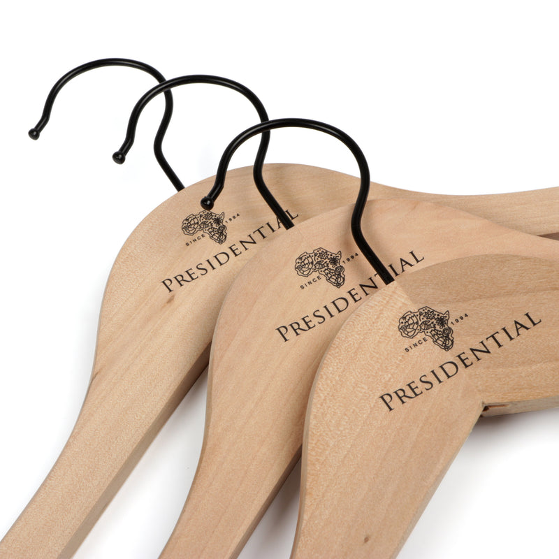 Presidential Branded Lotus Wood Shirt Coat Hanger - 3 Pack