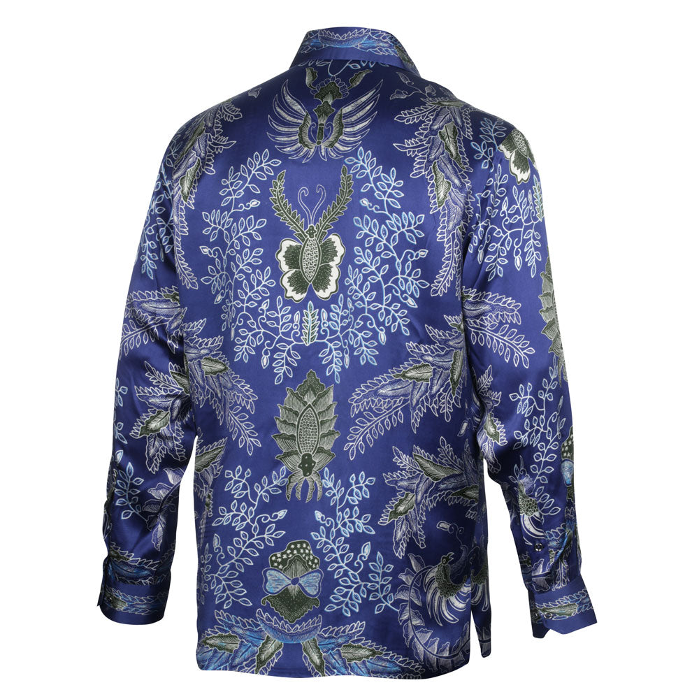 Blue Sun Men's Long Sleeve Iconic 100% Silk Shirt