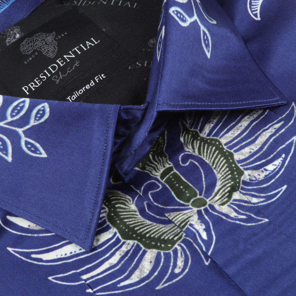 Blue Sun Men's Long Sleeve Iconic 100% Silk Shirt