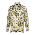 Madiba Original - Golden Leaves Men's Long Sleeve Vegan Silk Shirt
