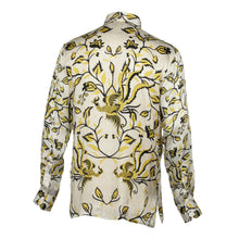 Madiba Original - Golden Leaves Men's Long Sleeve Vegan Silk Shirt