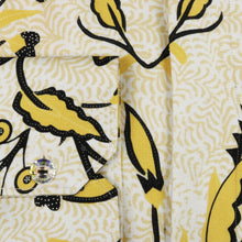 Madiba Original - Golden Leaves Men's Long Sleeve Vegan Silk Shirt