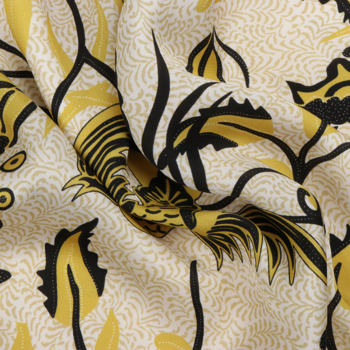 Madiba Original - Golden Leaves Men's Long Sleeve Vegan Silk Shirt