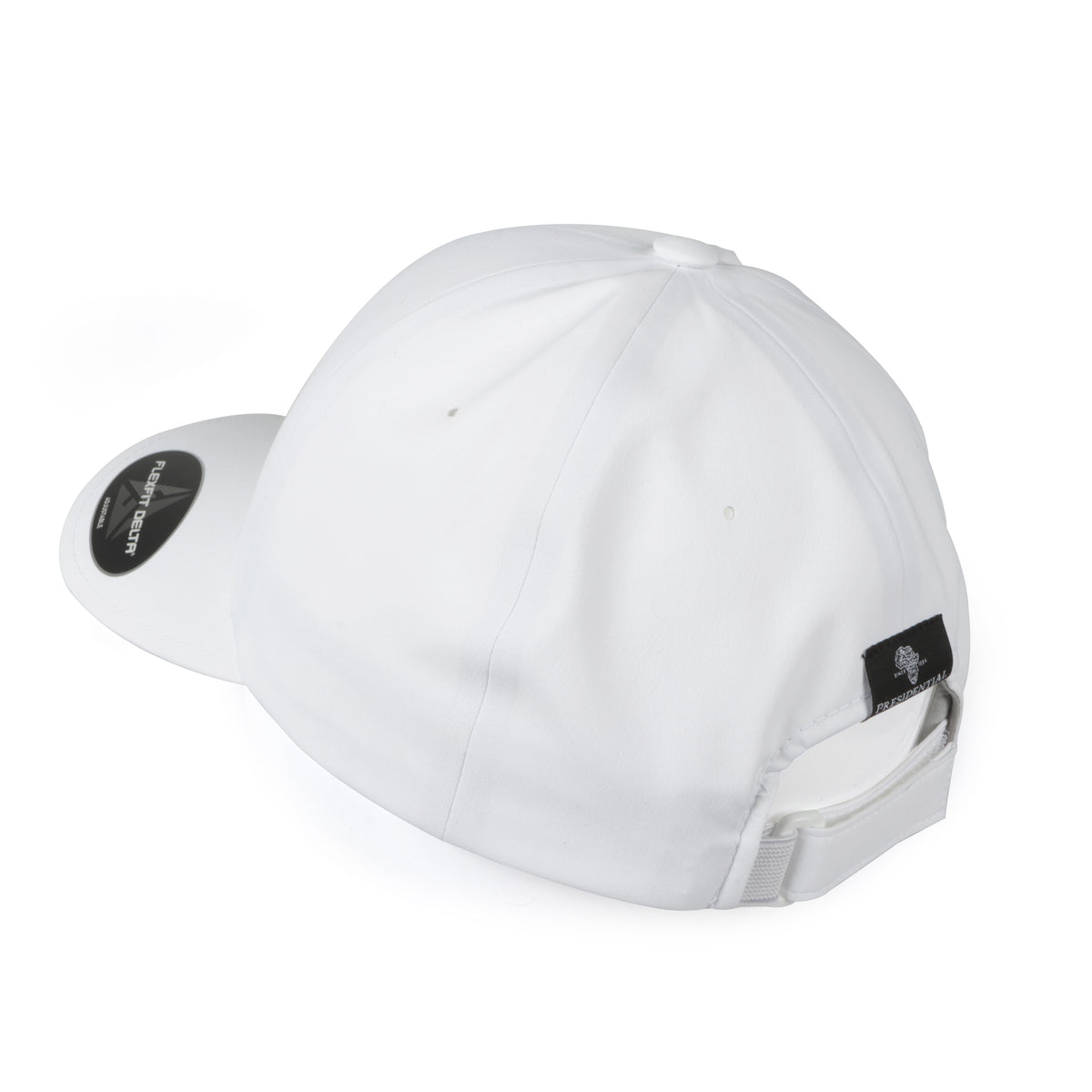 Presidential Men's Cap Golf Flex Fit Delta Lightweight, Adjustable Back - White/Black