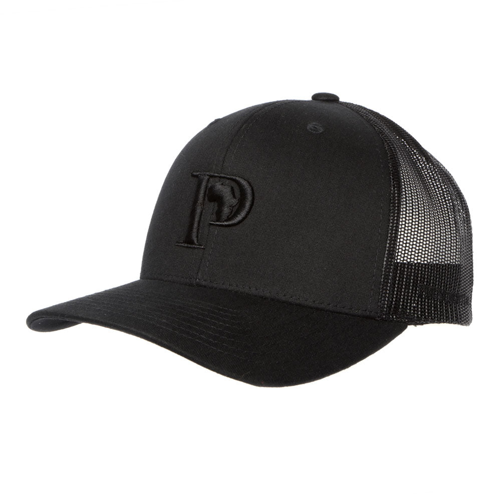 Men's Cap Classic Snap Back, Perforated Adjustable Back - Black