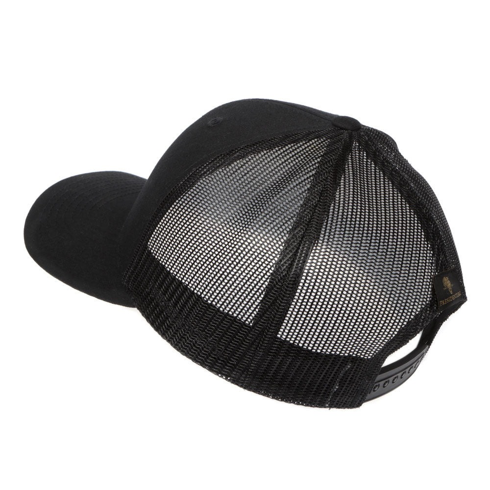 Men's Cap Classic Snap Back, Perforated Adjustable Back - Black