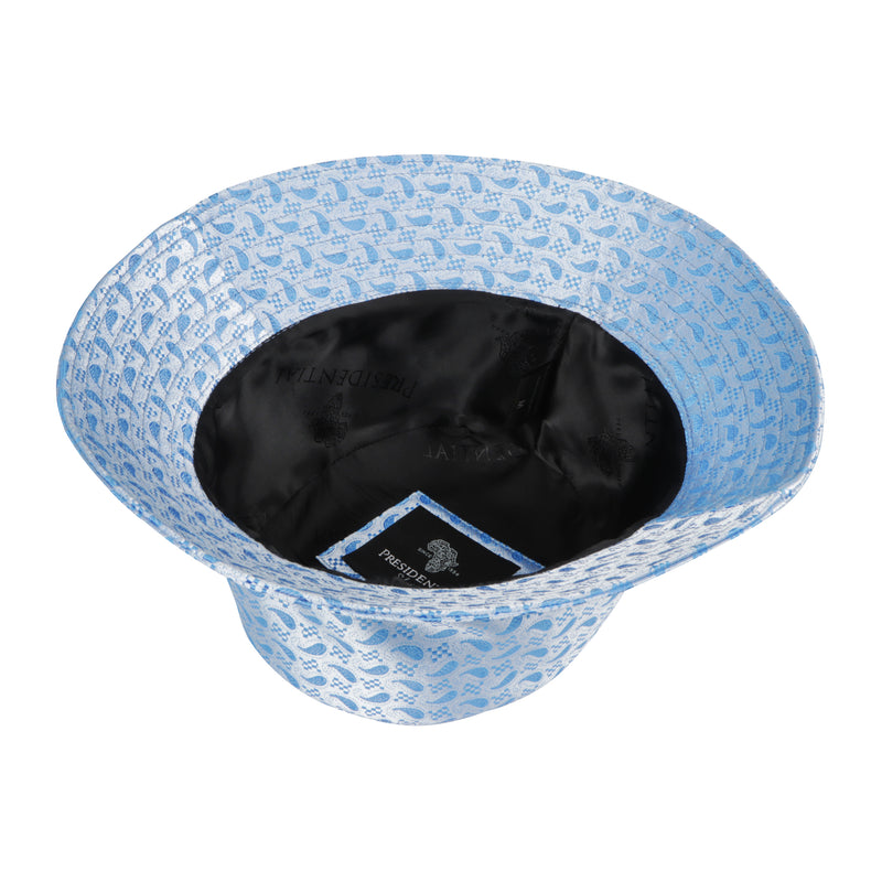 Men's Bucket Hat, Jacquard Woven Satin - Royal Prince Blue