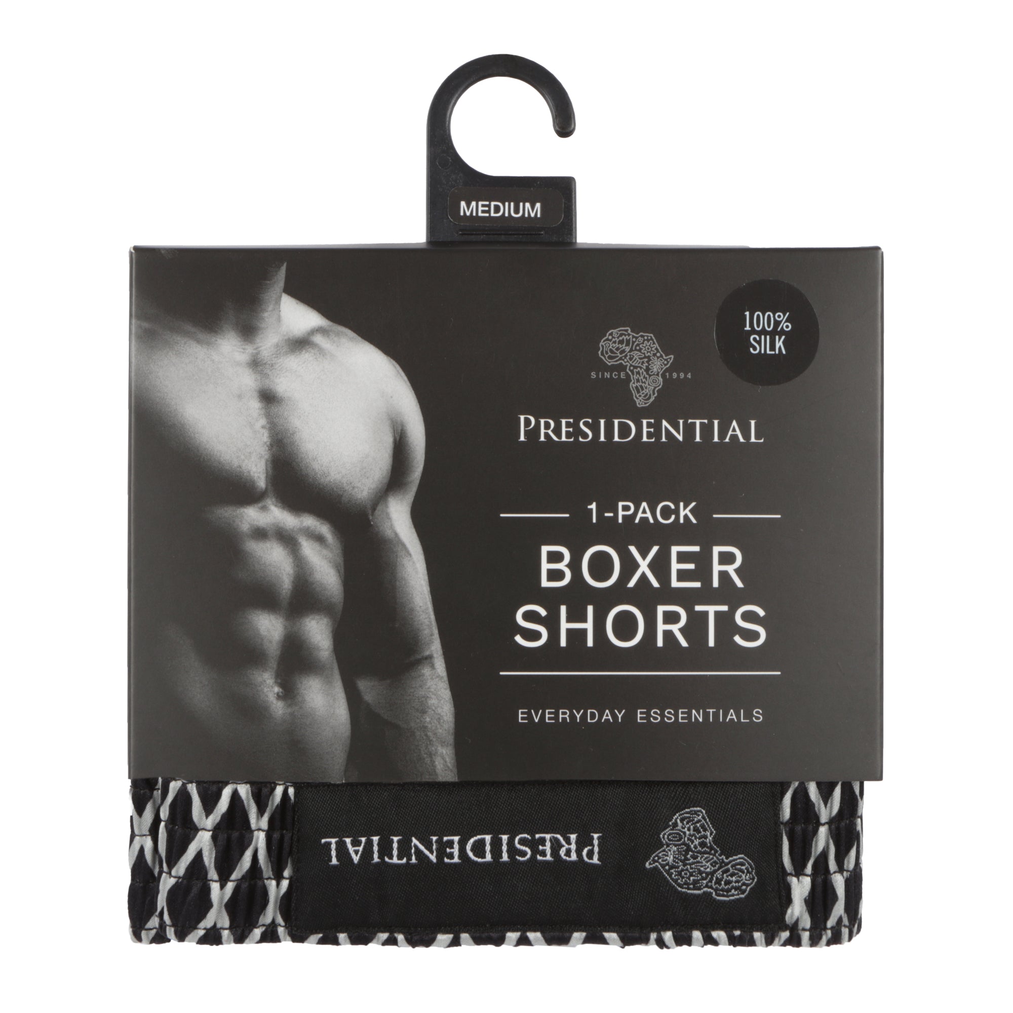 Presidential Mens Silk Boxer - Black