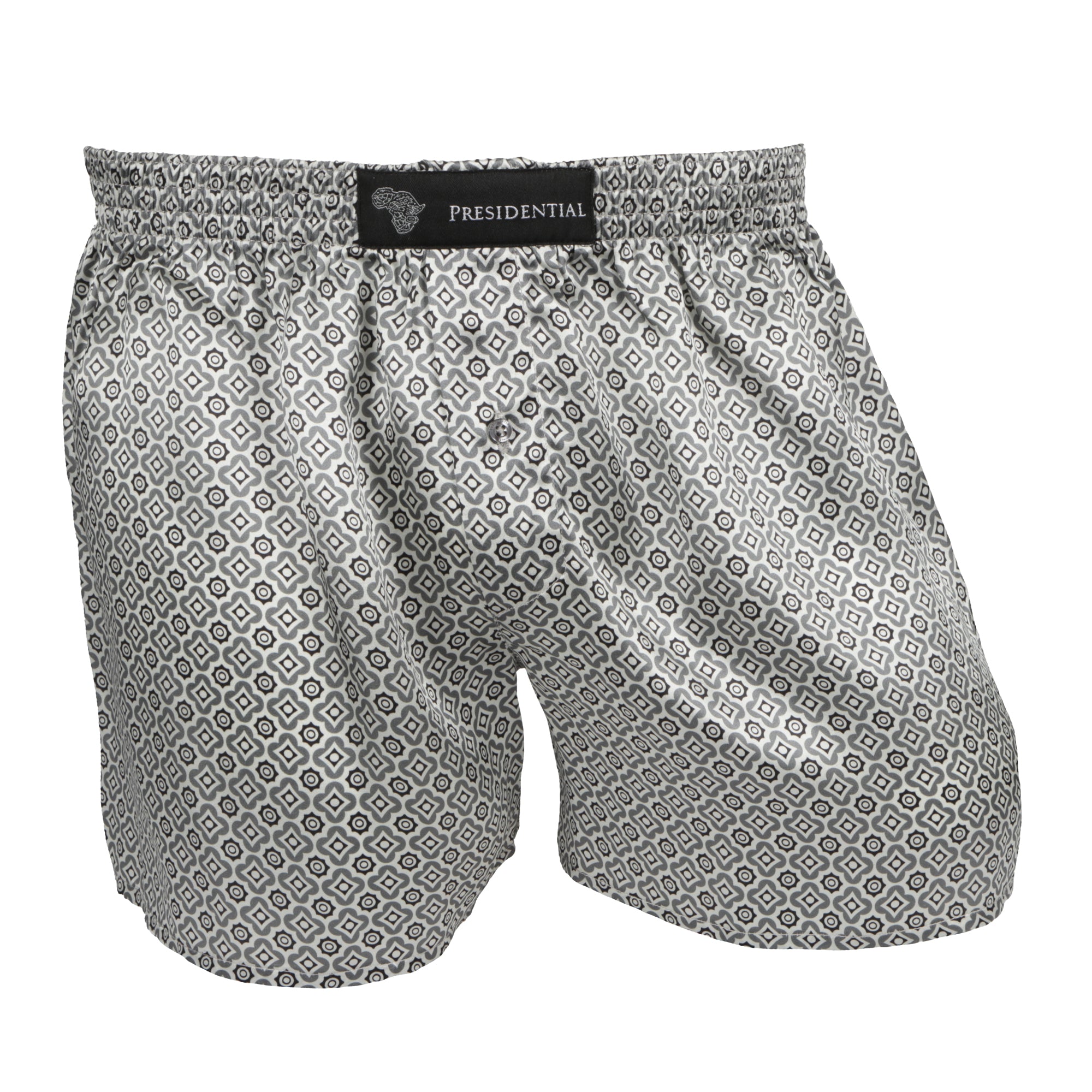 Presidential Men's Silk Boxer - Silver