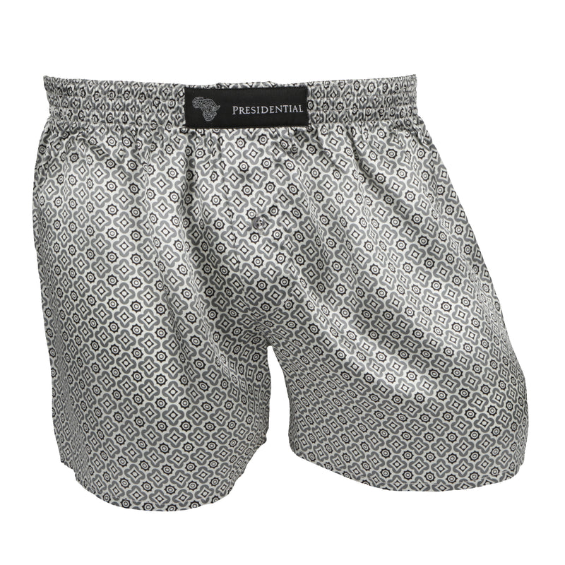 Presidential Men's Silk Boxer - Silver
