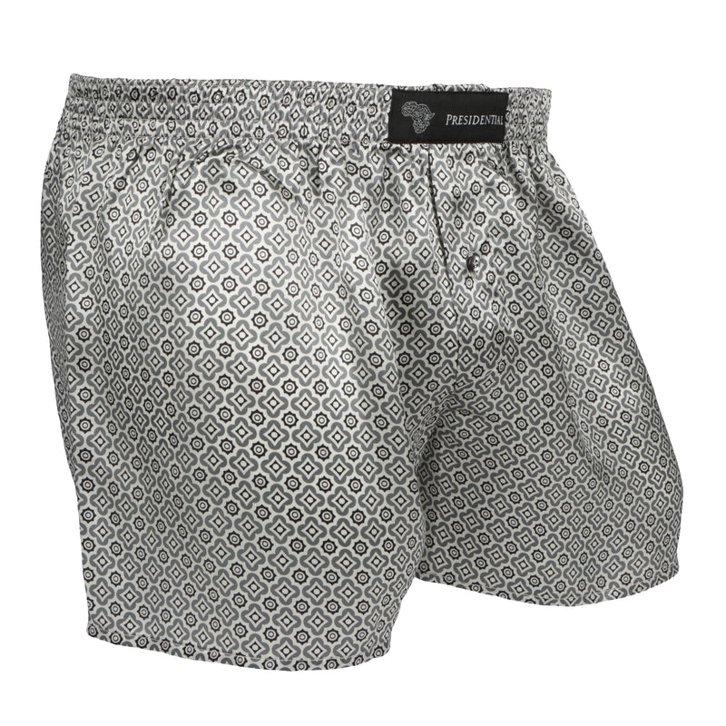 Presidential Men's Silk Boxer - Silver