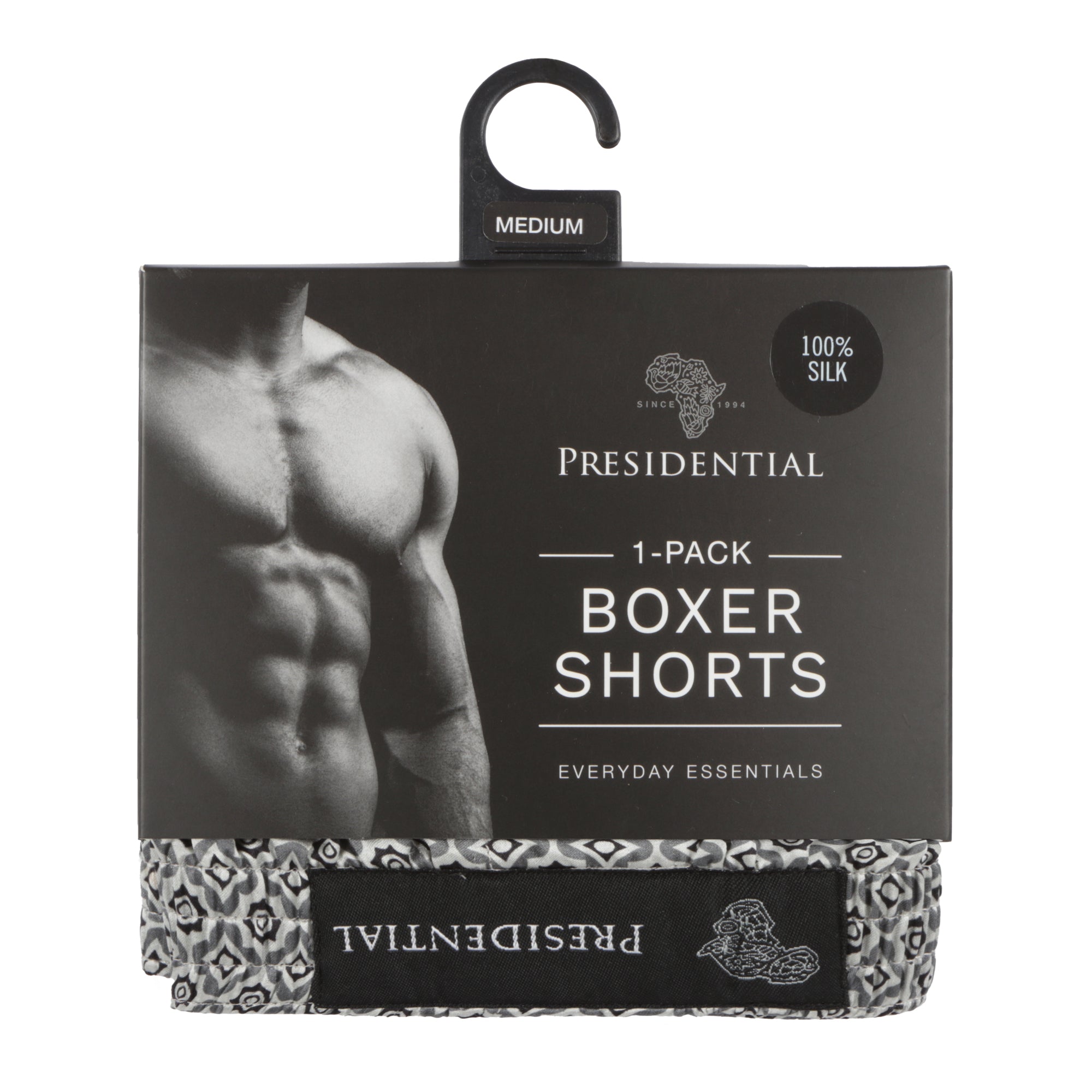 Presidential Men's Silk Boxer - Silver