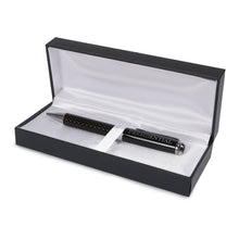 Black Ballpoint Pen – Carbon Fiber Body, Refillable, in Branded Box