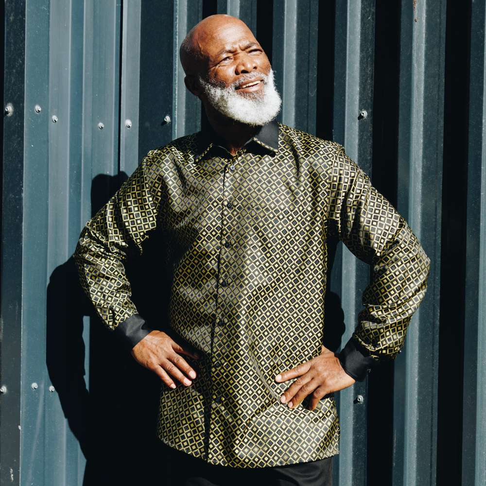 Madiba's Diamond - Gold Long Sleeve Jacquard Woven Men's Shirt
