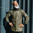 Madiba's Diamond - Gold Long Sleeve Jacquard Woven Men's Shirt