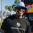 Men's Bucket Hat, Jacquard Woven Satin - Dotted Paisley Light Blue