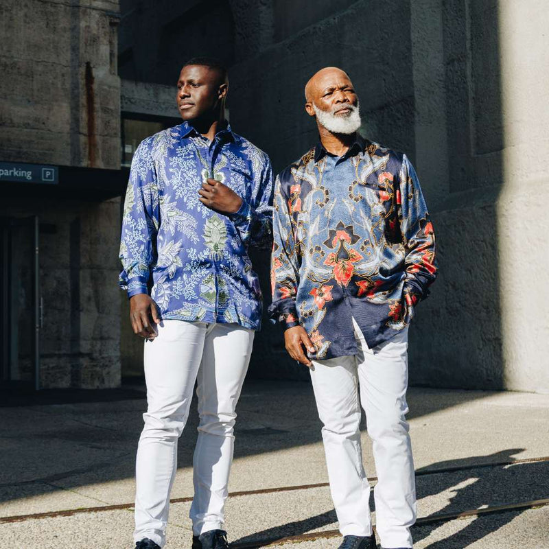 Symphonie Men's Long Sleeve Iconic 100% Silk Shirt