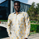 Royal Check - Yellow Men's Jacquard Woven Luxury Formal Shirt