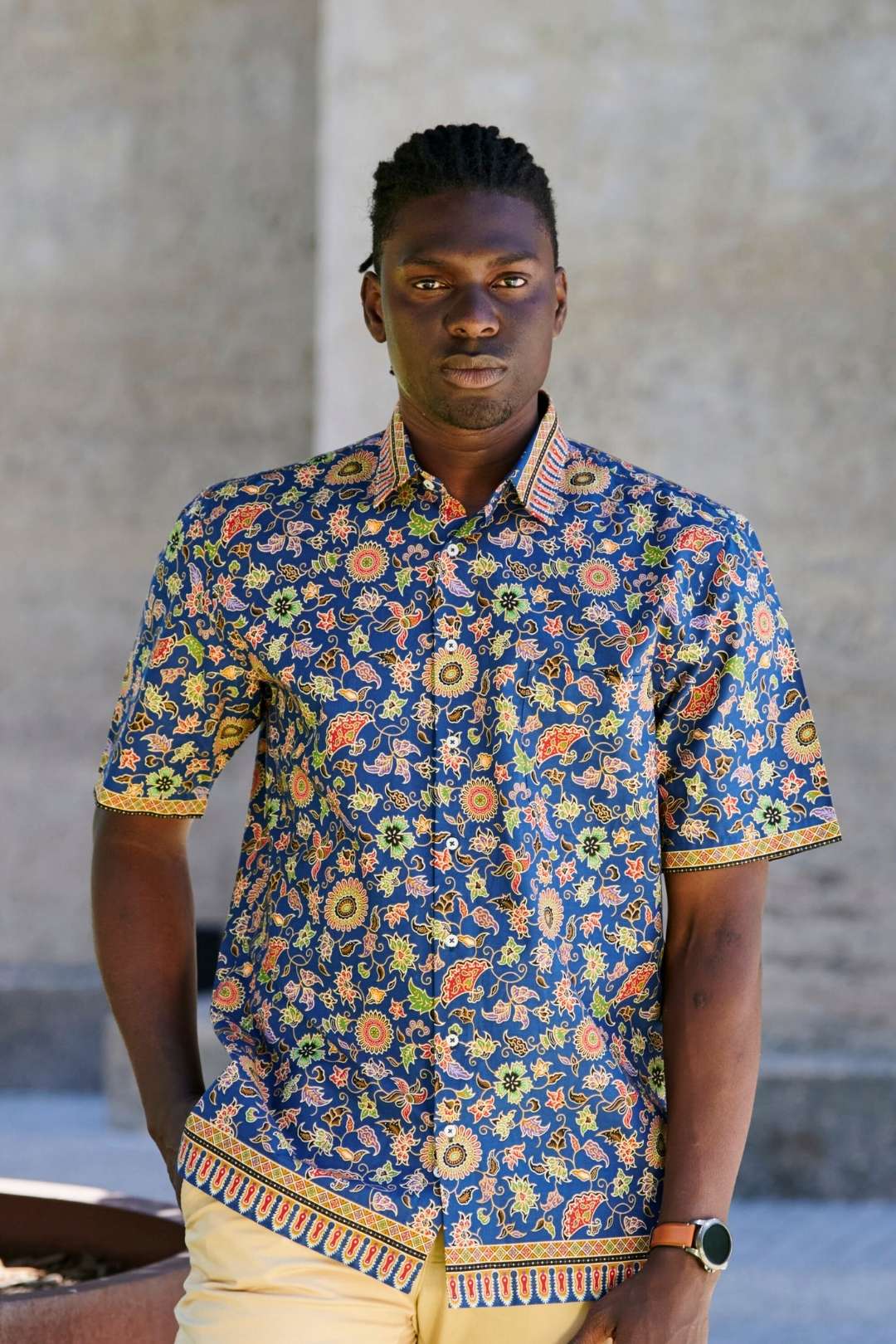 dress shirt with designs Designer Italian Mens Shirt Floral Patterns Stretch Dress Slim Fit Button Up