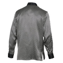 Diamond Check Men's Long Sleeve Iconic 100% Silk Shirt