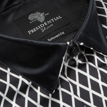 Diamond Check Men's Long Sleeve Iconic 100% Silk Shirt